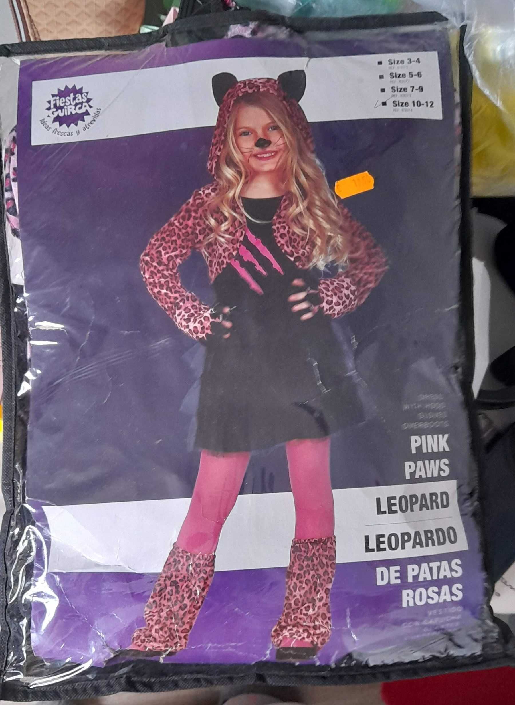 Máscara Fato de Leopardo Menina 10-12 anos Carnaval Halloween