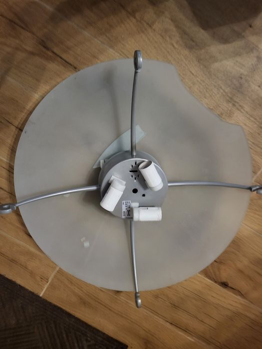 Lampa ozdobna sufitowa plafon 3 Ledy pęknięte szkło