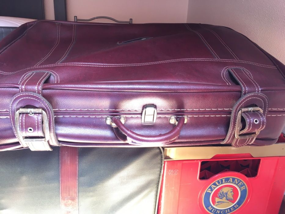 Mala de viagem de pele - modelo vintage