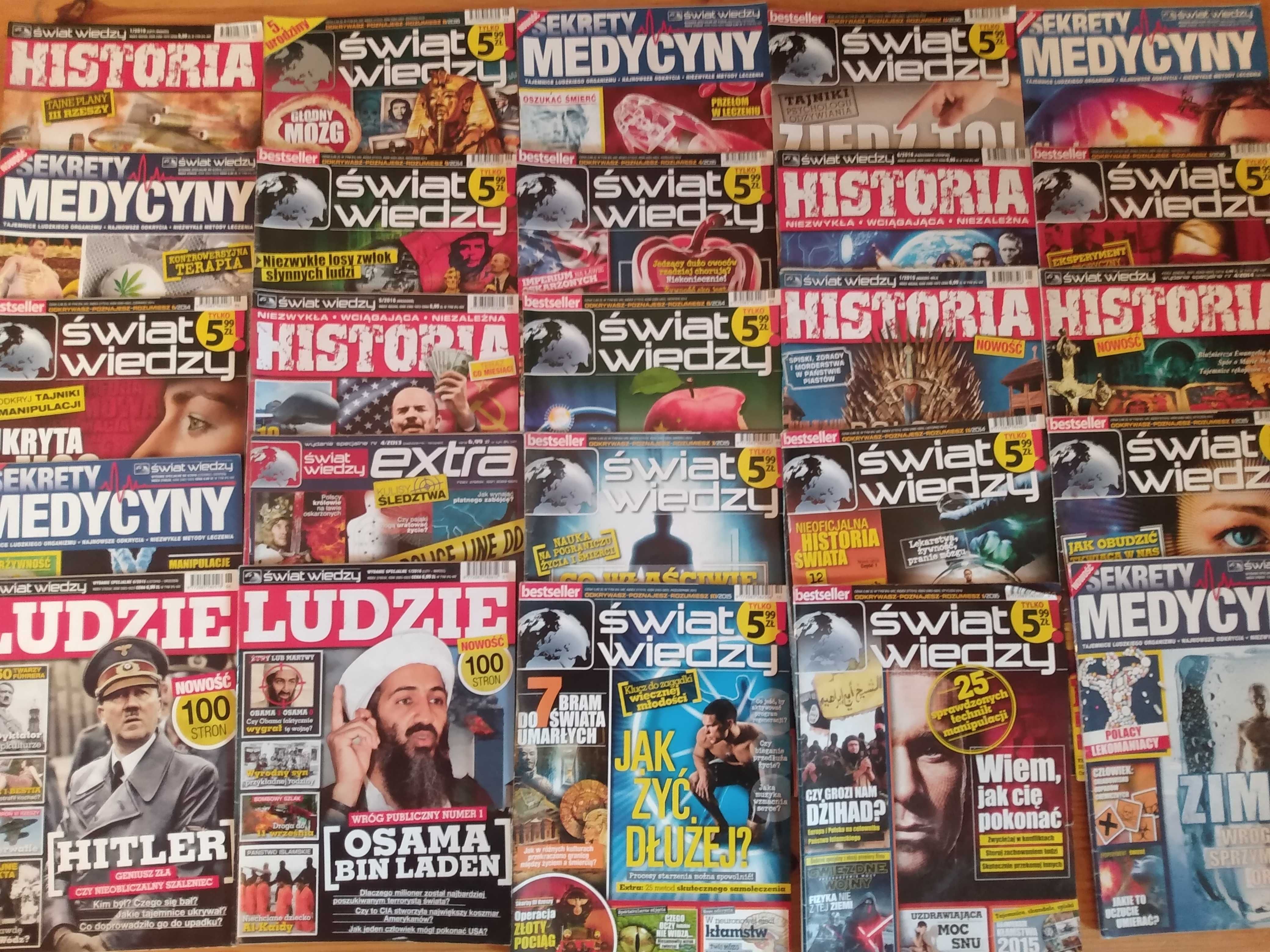 Zestaw 41 sztuk Czasopism Świat Wiedzy Magazyn Naukowy ! Okazja !