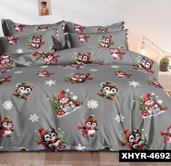 Новорічна тепла постільна білизна, 100% бавовна, фланель/байка лише в