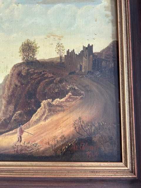 obraz olejny  1909rok  pejzaż z jeziorem