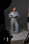 TwinsSoul zip зіп худі вкорочене з кишеня ніжно блакитне