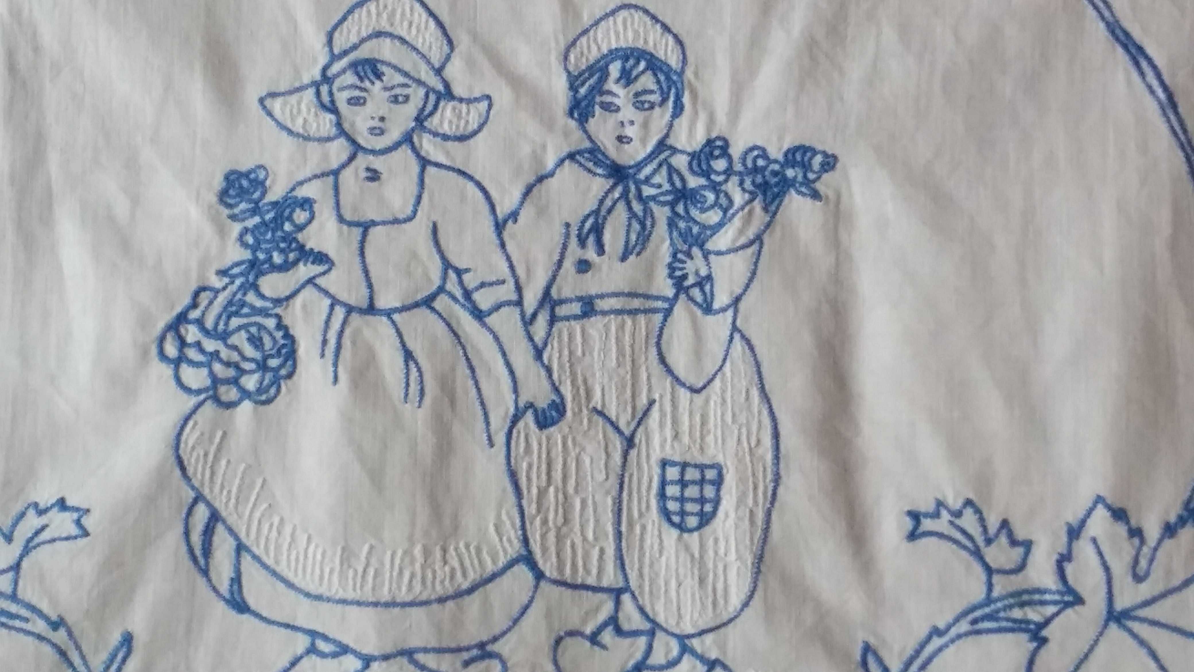 Oryginalny starodawny ręcznik kuchenny - haft na płótnie !!