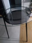 Stół szklany okrągły czarny 80 cm