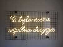 Napis świetlny LED neon weselny - To była nasza wspólna decyzja