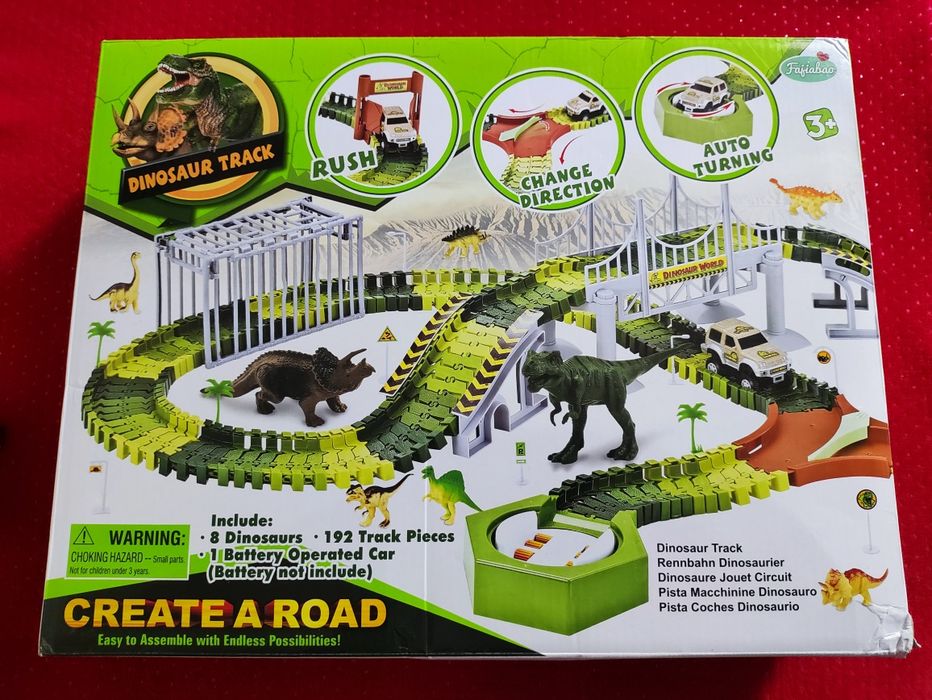 Tor wyścigowy samochodowy Tory Dinozaur pojazd dla Dzieci + gratis