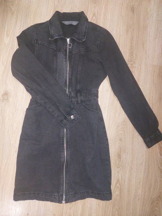 Джинсовое платье рубашка XS