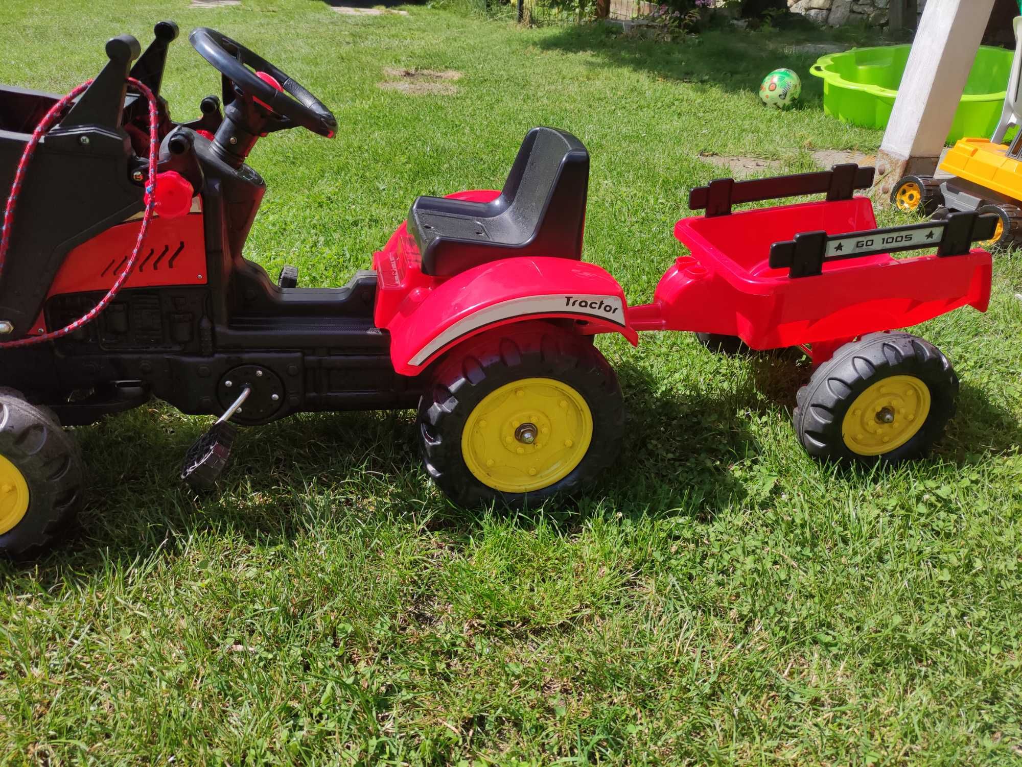 Traktor na pedały z przyczepą dla dzieci 165cm