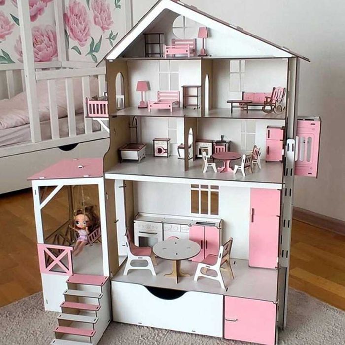 Ляльковий набір Будиночок для ляльок розкішний з меблями Рухомий ліфт