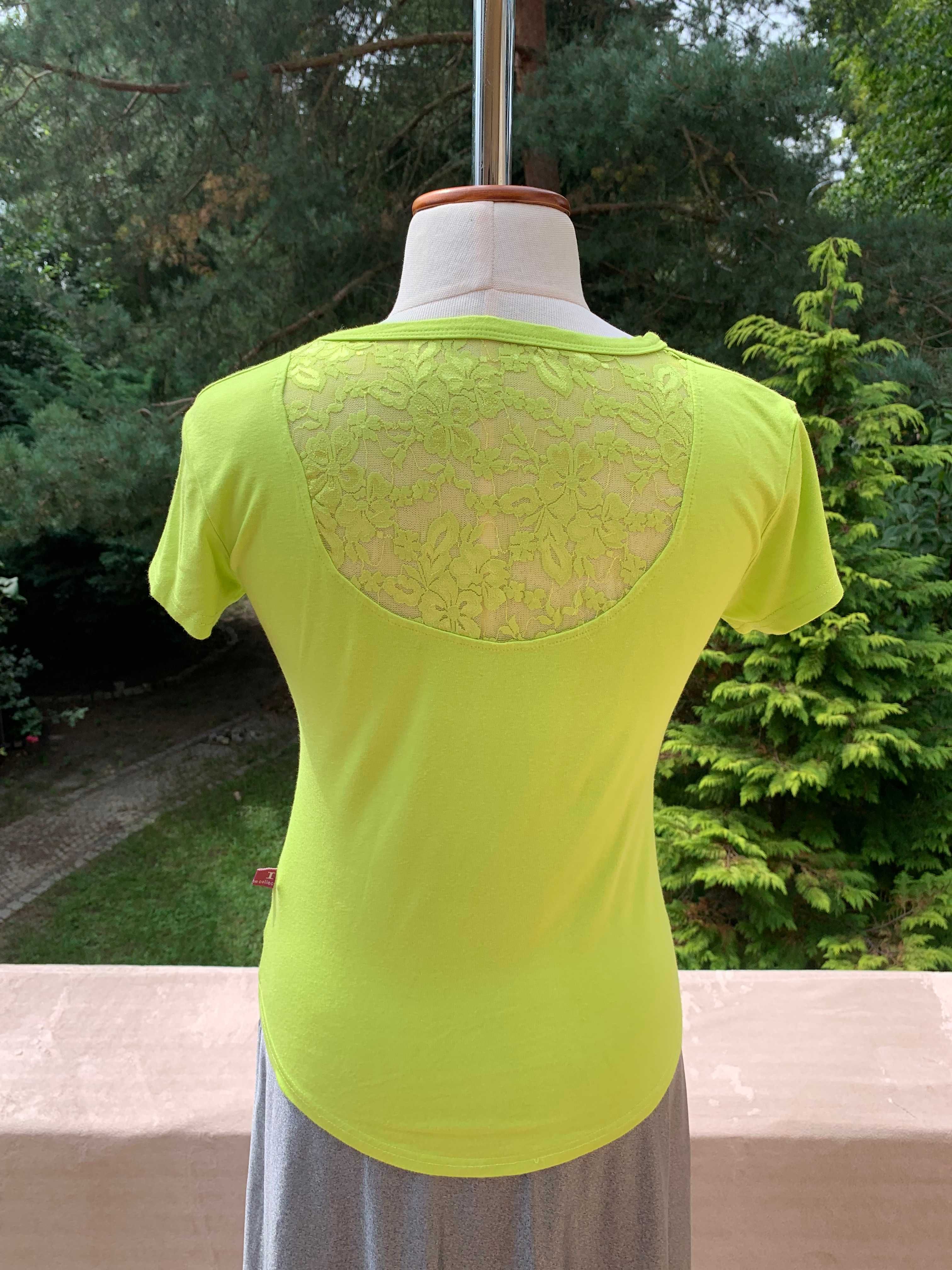 Bawełniany t-shirt z koroną na plecach i srebrnym napisem, rozm m,