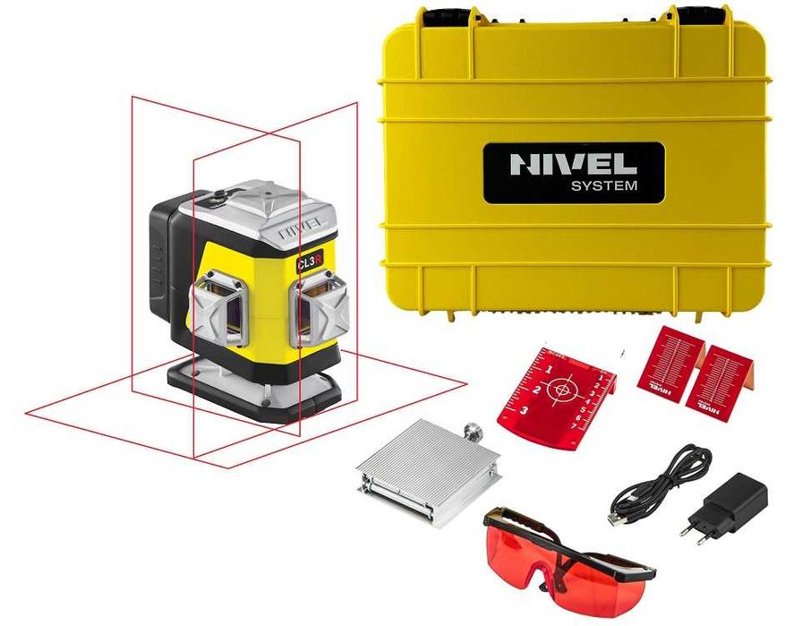 Laser krzyżowy Nivel System CL3R 3x360 CZERWONY NOWY ORYGINALNY