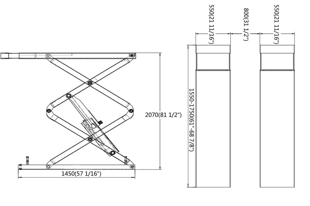 Podnośnik nożycowy samochodowy do posadzki 3500KG Dostawa 0zł Cała PL