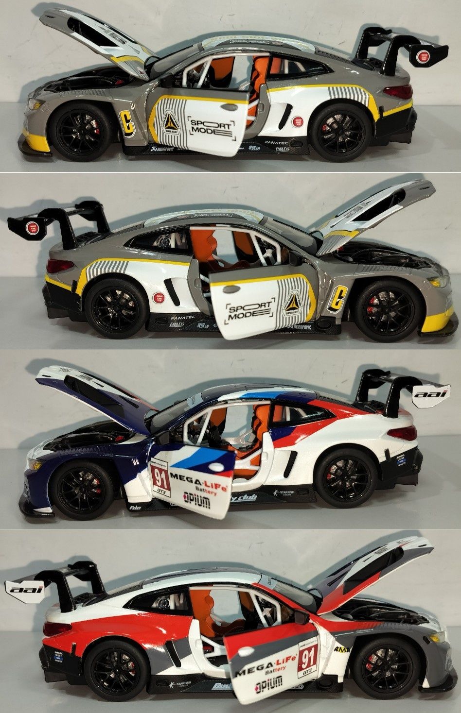 BMW M4 GT3 Racing модель 1:24 ТМ Автопром Металлическая звук свет