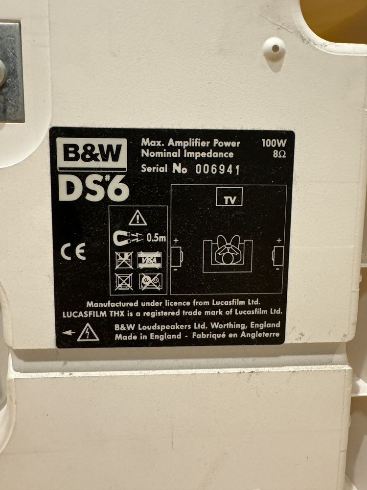 B&W Bowers & Wilkins DS6 głośniki ścienne surround