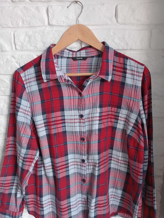 Bawełniana koszula rozpinana damska w kratę 46/3XL/18 George