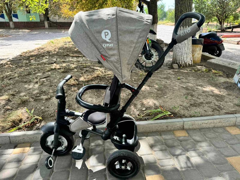 Триколісний велосипед Qplay Rito Air складаний Rubber Grey