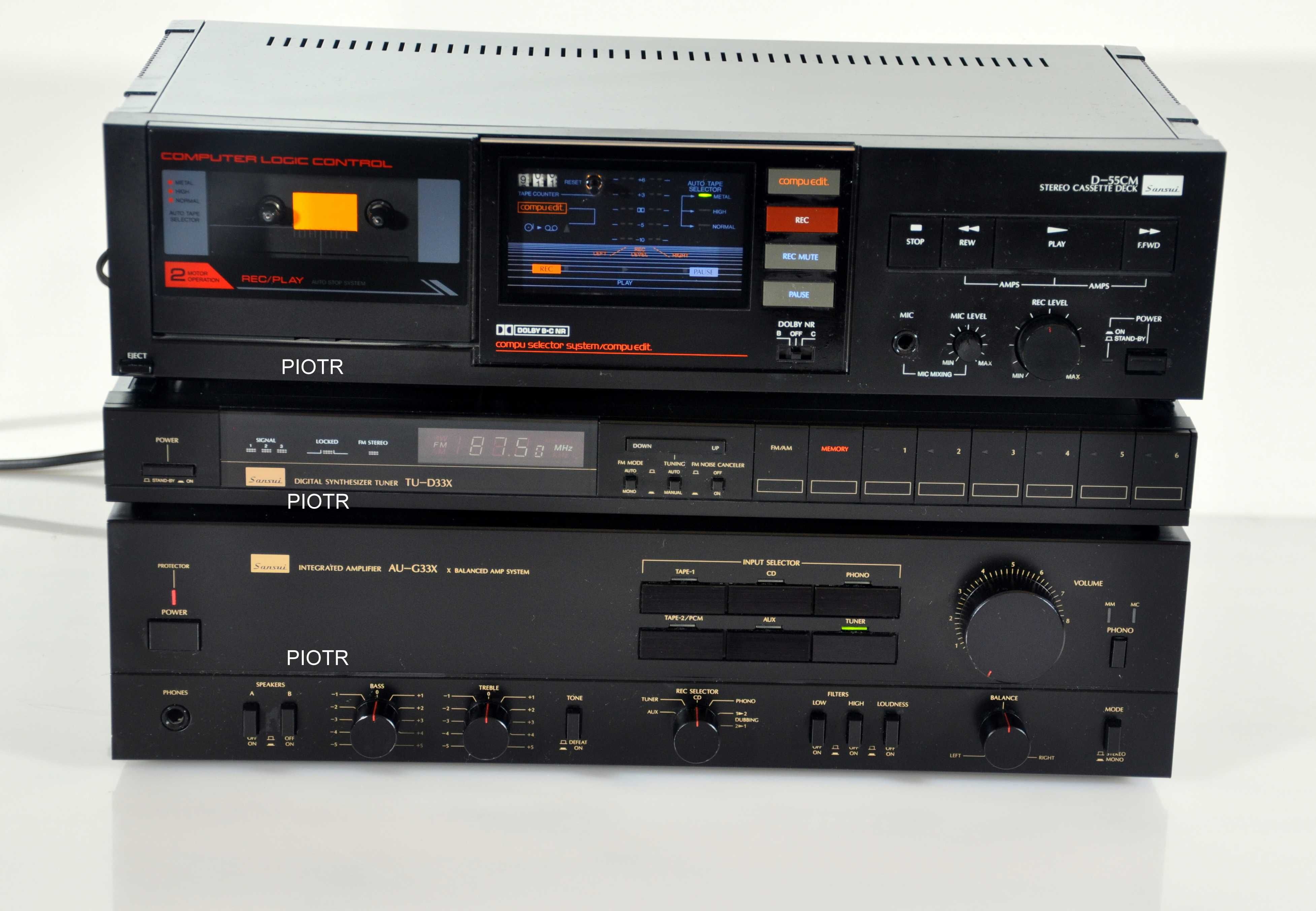 SANSUI piękny Japoński zestaw z przełomu lat 70/80 nowe paski