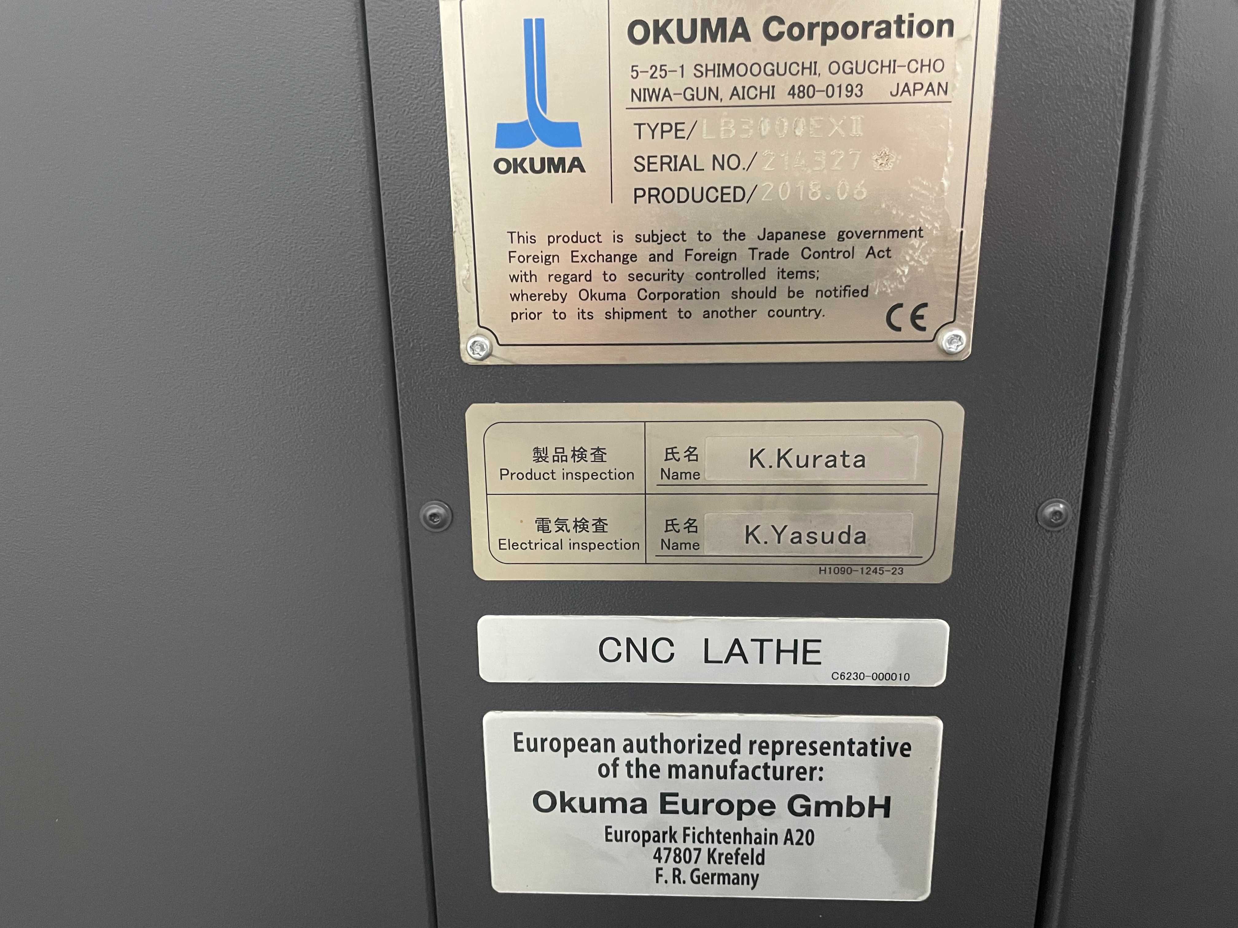 Centrum tokarskie OKUMA - TYLKO +/- 1500 godzin pracy wrzeciona!