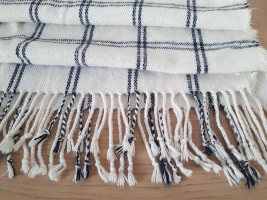 duży ciepły szal damski w kratę