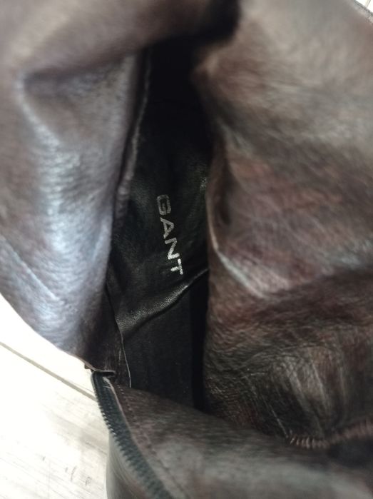 Жіночі шкіряні чоботи Gant на каблуку,  чорні, 39 р.