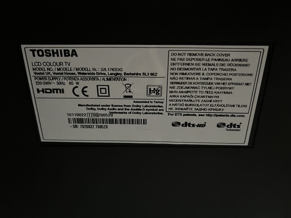 Telewizor Toshiba 32" 32L1763DG