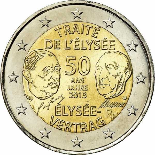 Alemanha 2 euro, 2013
50 Anos da Assinatura do Tratado de Eliseu