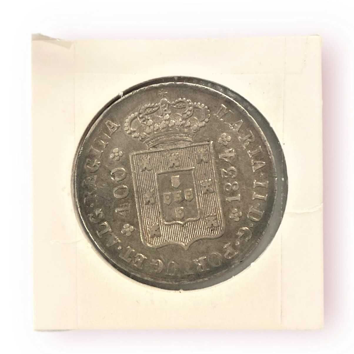 Moeda Prata - Portugal 400 Reis, 1834