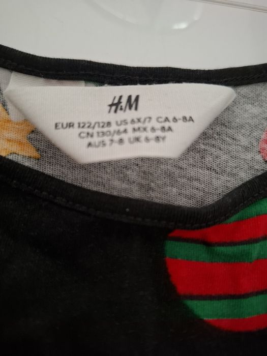 Sukienka bluzka h&m 128cm święta świąteczne