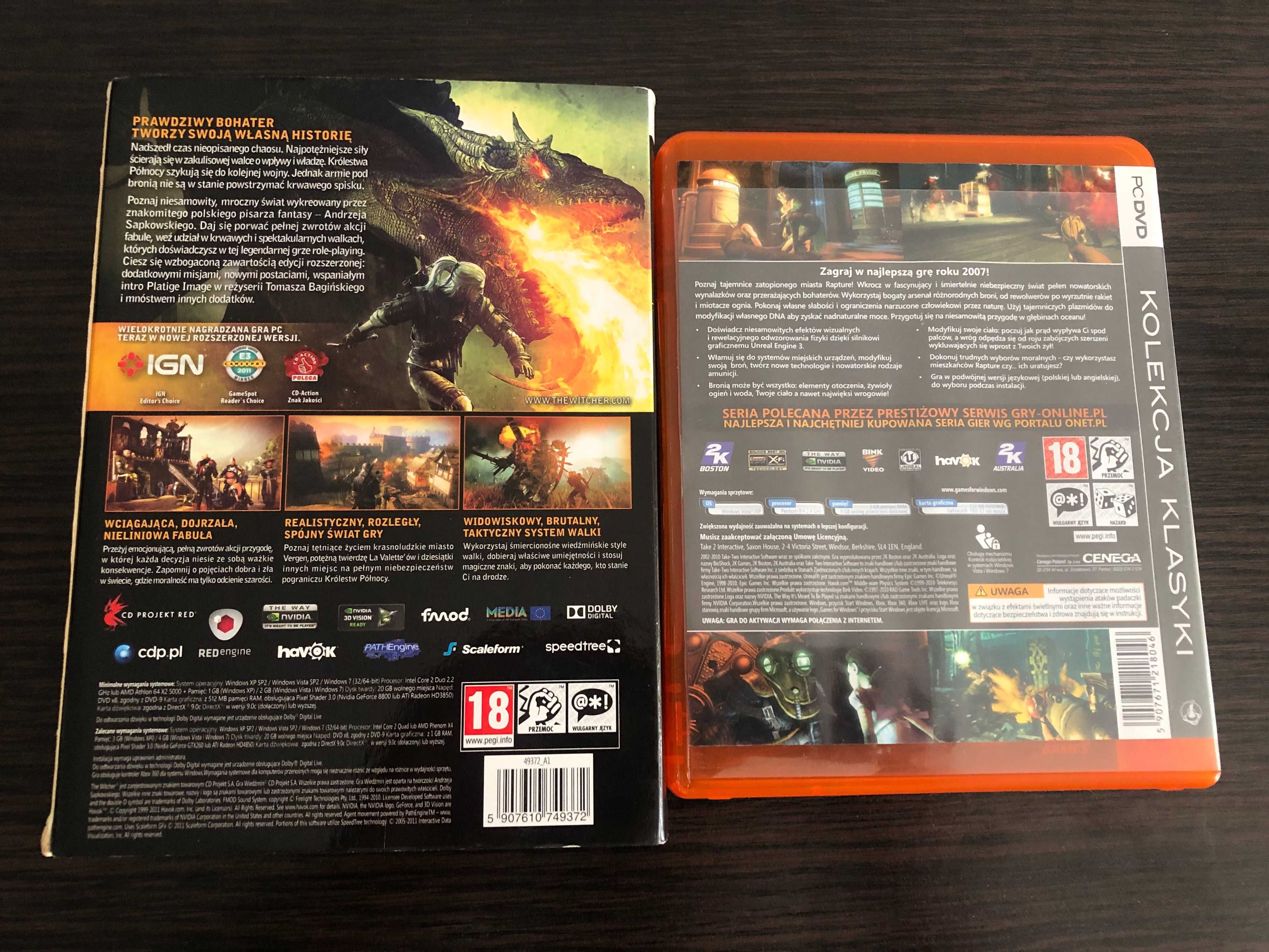 2 gry bioshock /wiedzmin zabójcy królów (ed.rozszerzona )