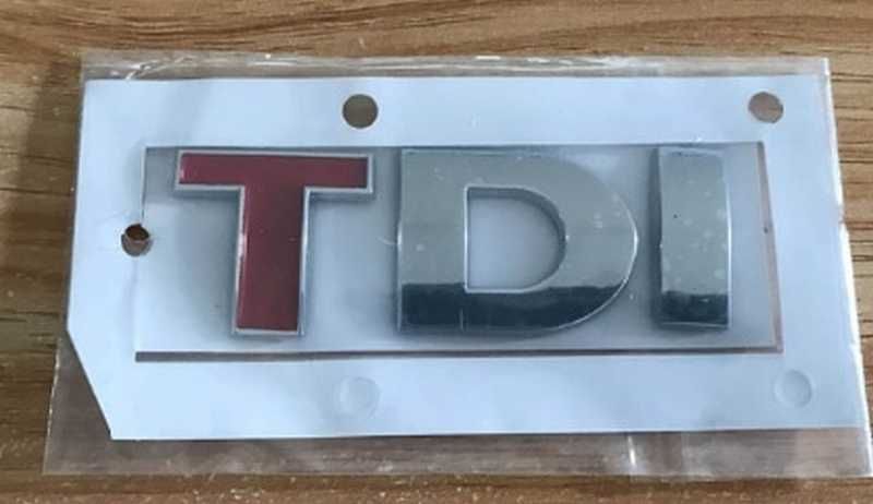 Nowy przyklejany emblemat TDI znaczek metal czarny srebrny czerwony