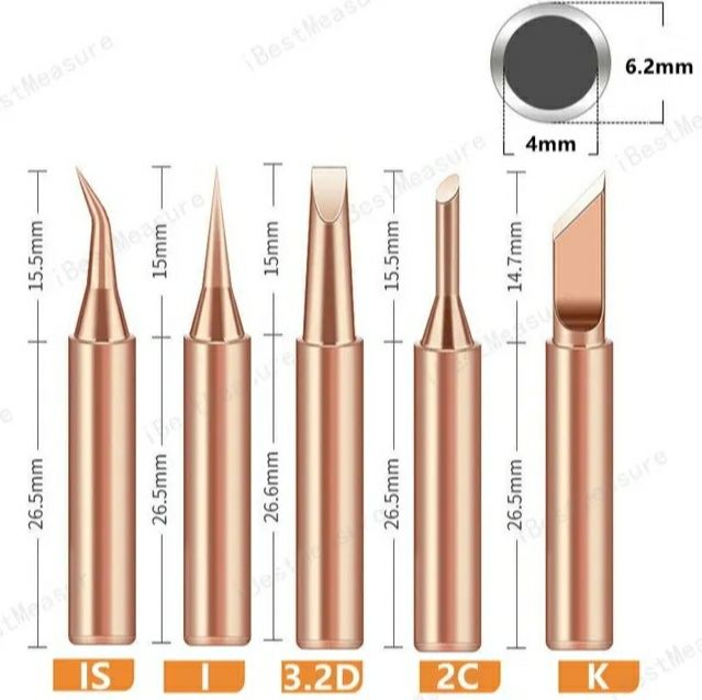 Наконечники паяльника набор 900M-T жала паяльника 5 шт.