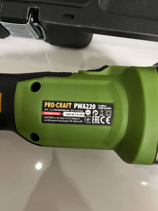 Акумуляторна болгарка Procraft PWA220 в кейсі, тушка, без акб та з.п