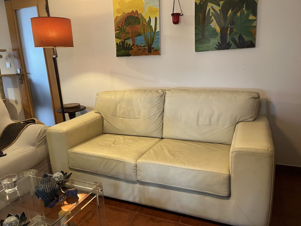 Sofa de Pele Creme