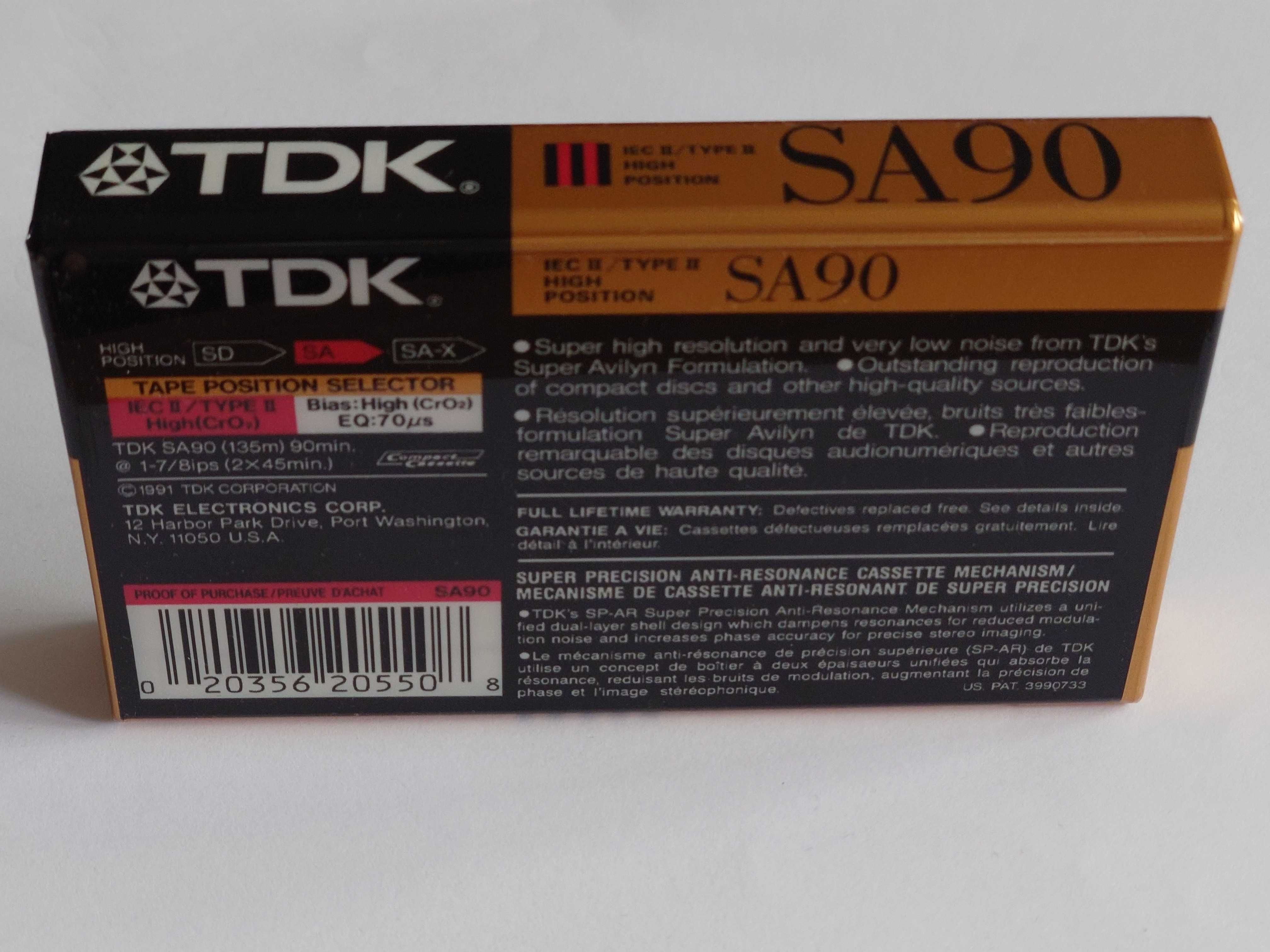 TDK SA 90 model na rok 1991/1992 rynek Amerykański