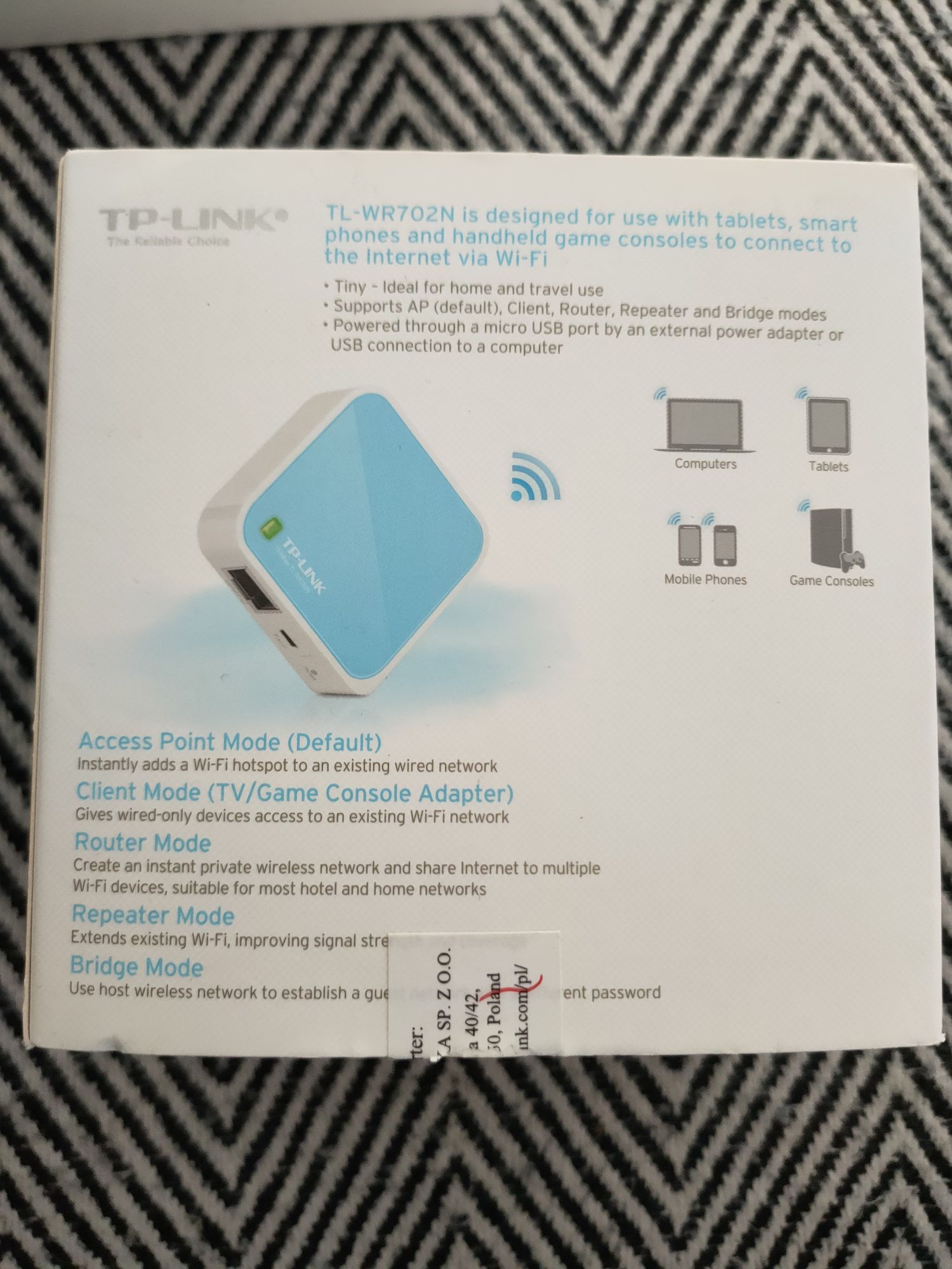 Wzmacniacz wifi Tp Link Nano Router