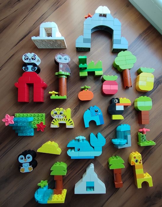 Duży zestaw LEGO Duplo zwierzęta świata