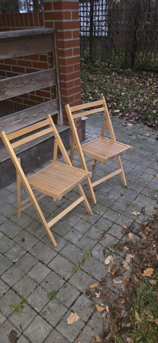 2 drewniane krzesła ogrodowe - składane