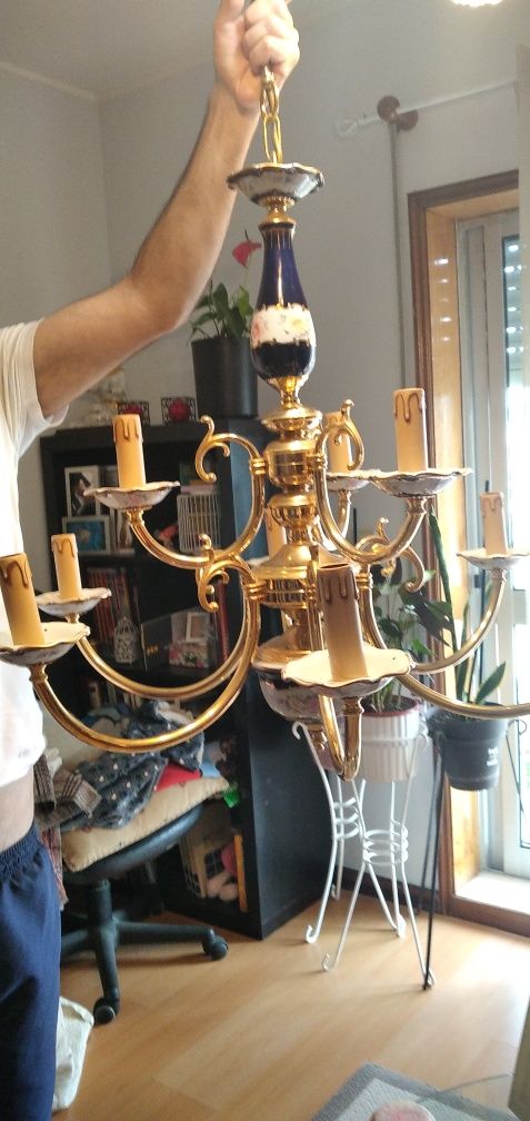 Candeeiro de teto em loiça estilo vintage