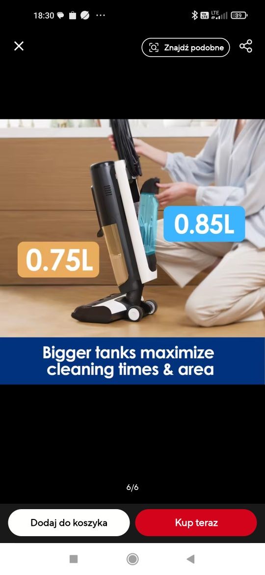 Okazja Tineco ifloor5 steam odkurzacz myjący parowy nowy