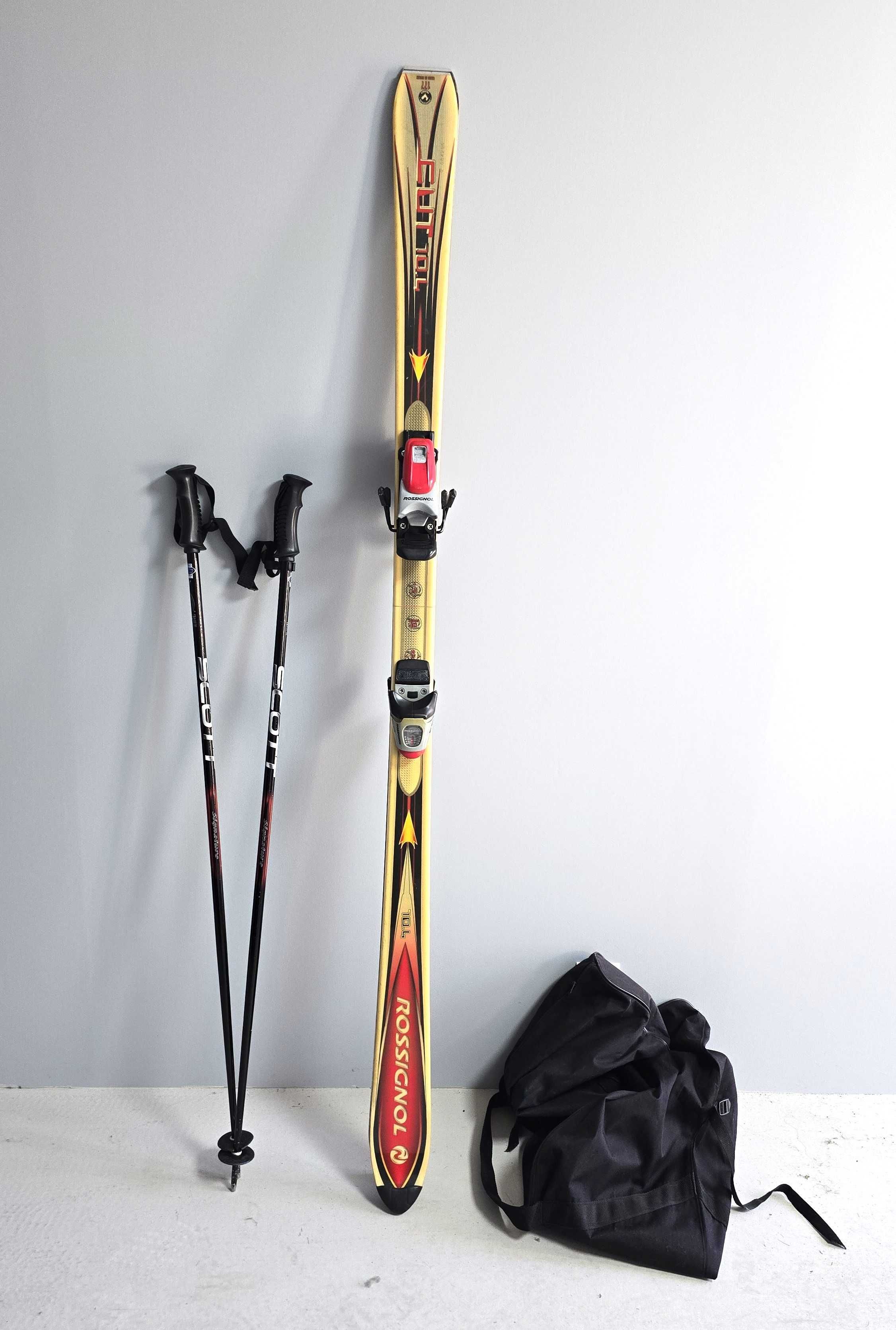 Narty Rossignol 177cm Torba  +Kijki Zestaw