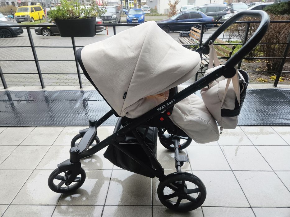 Коляска Bair next soft 2 в 1 бежевого кольору