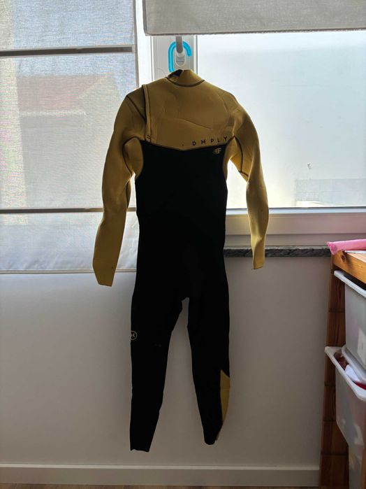 Fato de Surf Deeply Junior Explorer 4/3 chest zip Amarelo