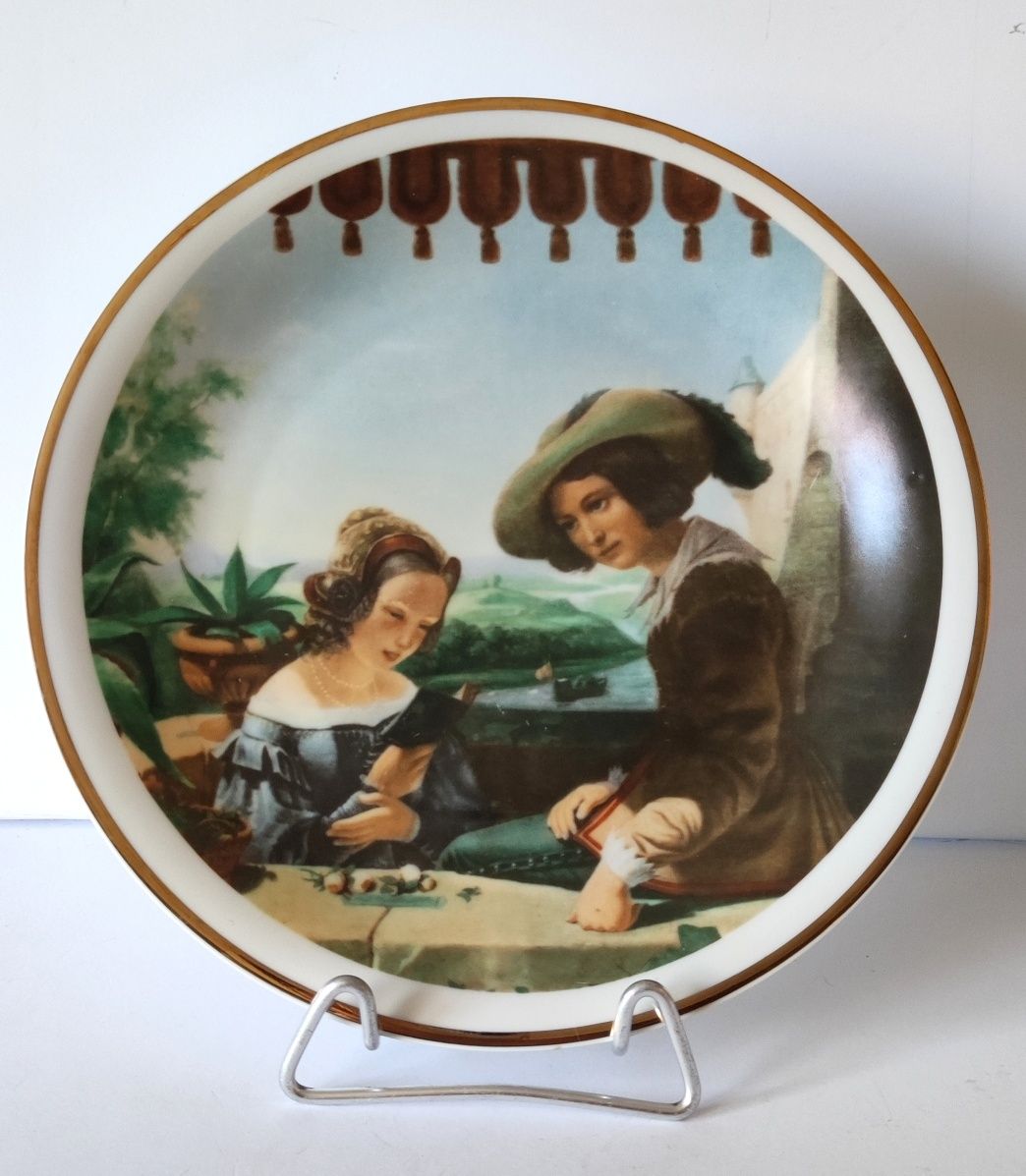 Piękna stara porcelana talerz Wawel Scena Balkonowa do powieszenia