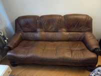 Sofa skórzana,  rozkładana