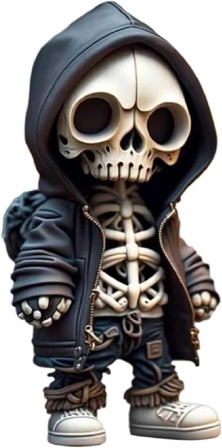 JINGSHUBO Gotycka rzeźba szkieletowa, dekoracja na Halloween