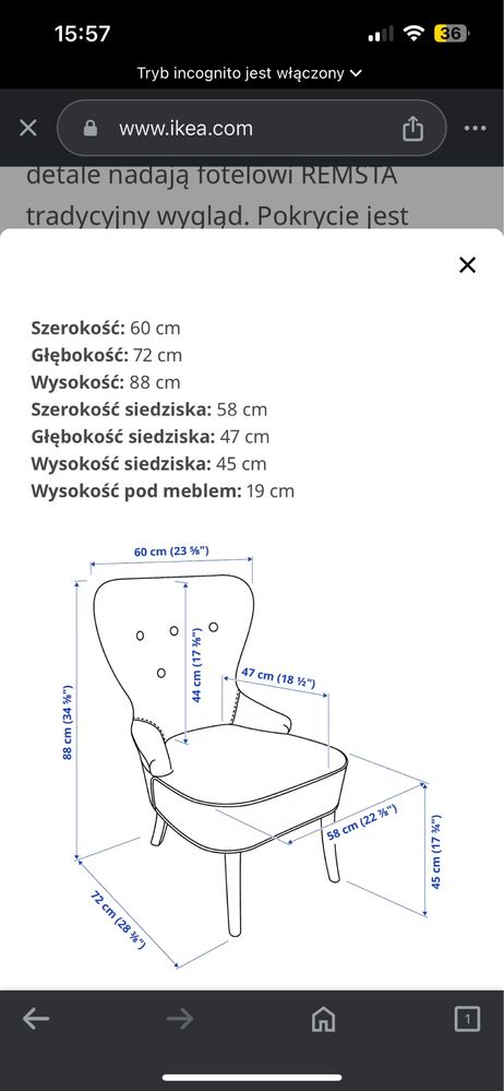 Fotel Ikea Remsta