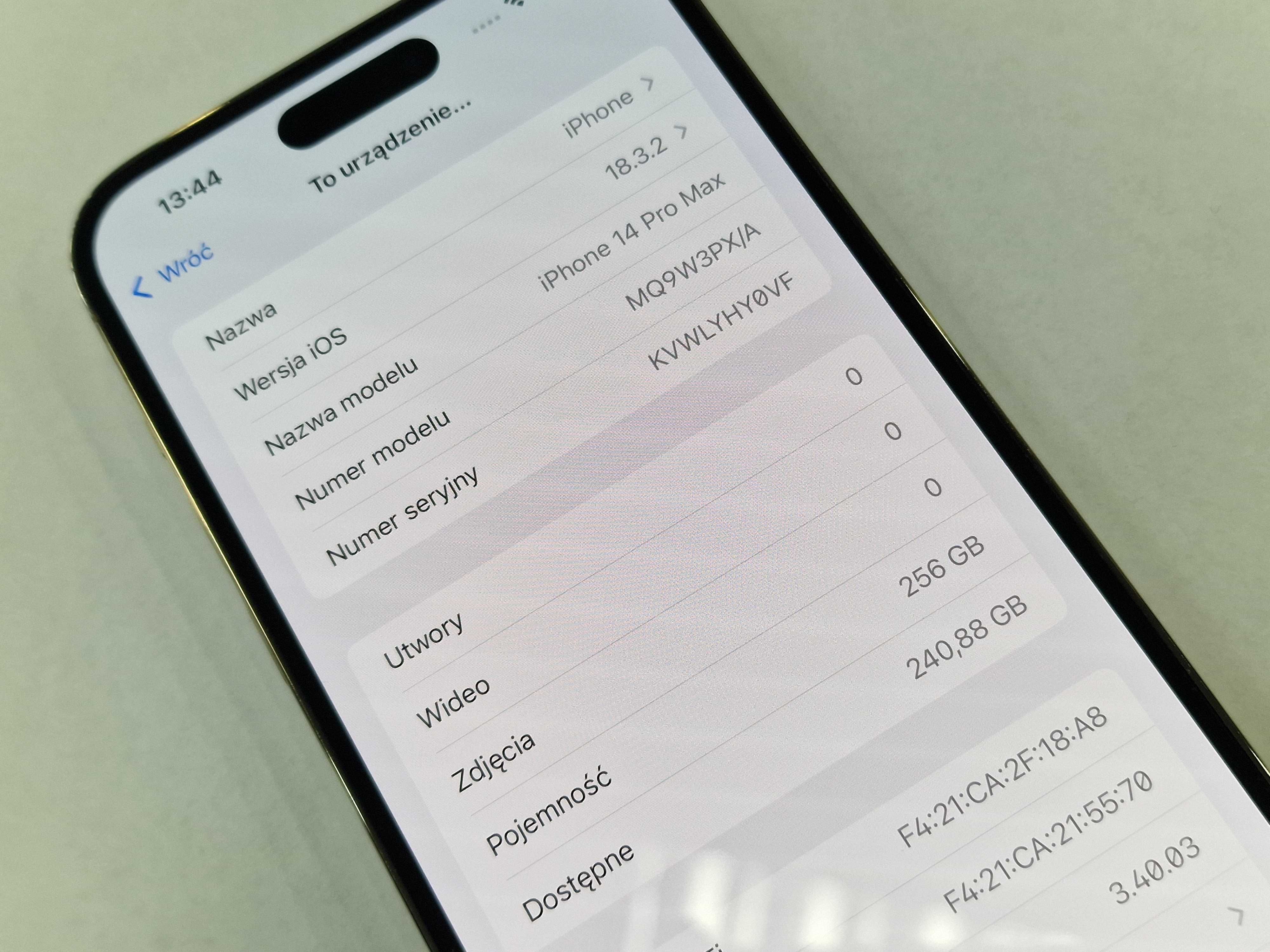 Iphone 14 PRO MAX 256GB/ Gold/ Złoty/ BAT 87%/ Grade A- + ładowarka