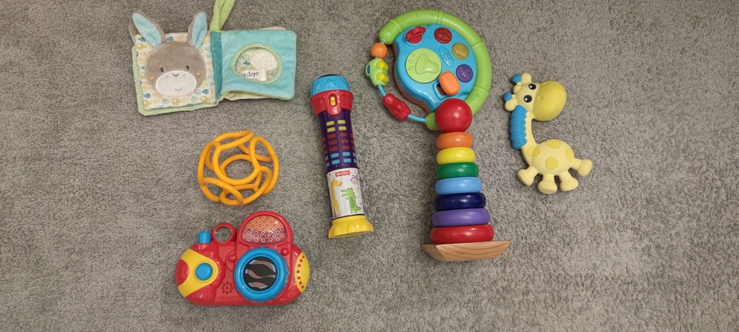 Zabawki interaktywne mikrofon  aparat Fisher Price Chicco stan idealny