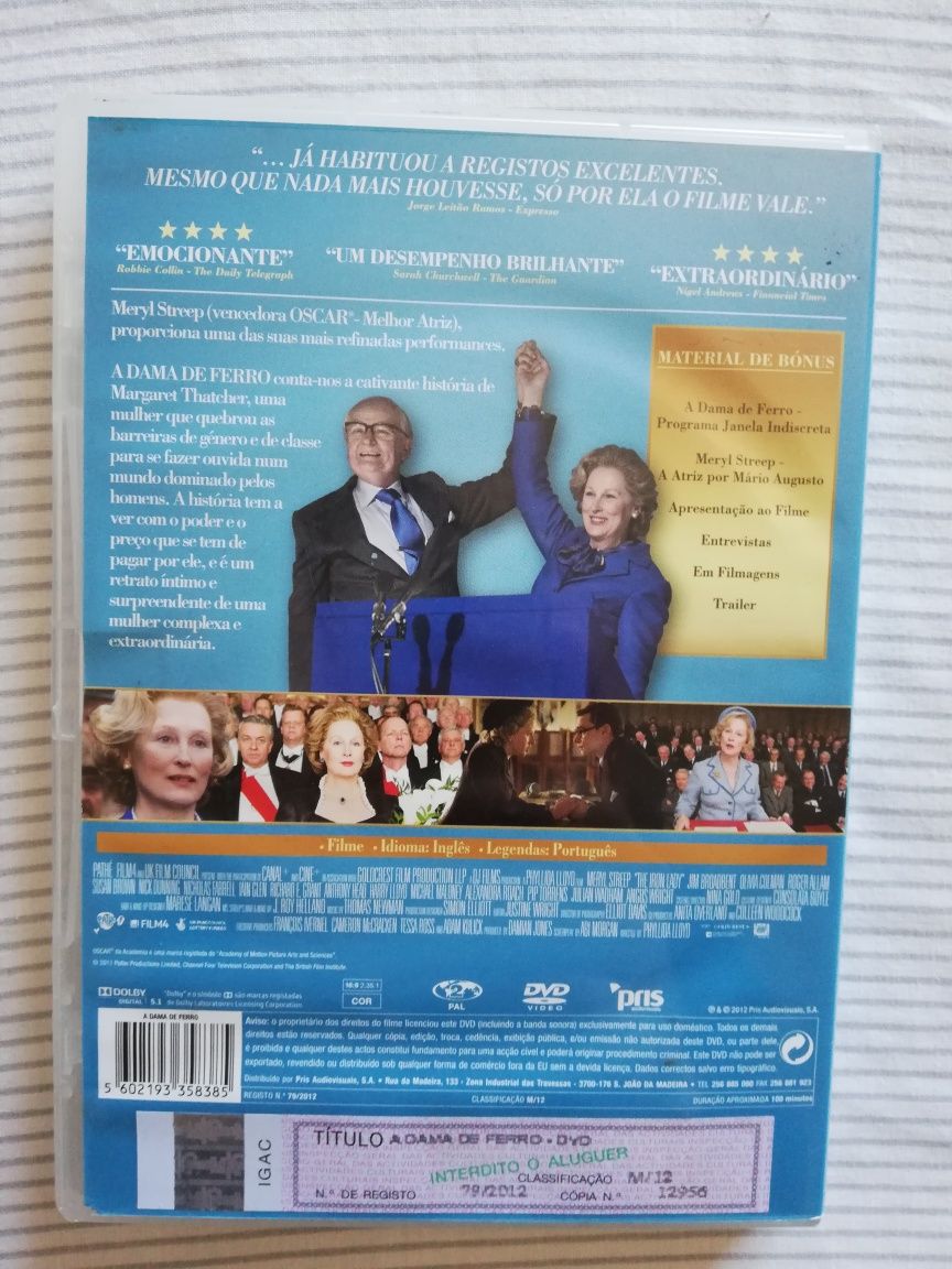 Dvd do filme "A Dama de Ferro", Meryl Streep (portes grátis)